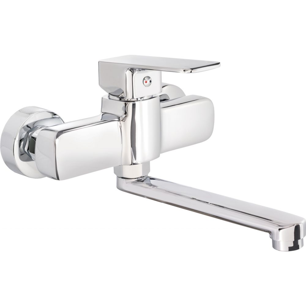 Baterie lavoar crom lucios cu pipa pivotanta 238 mm deante maro