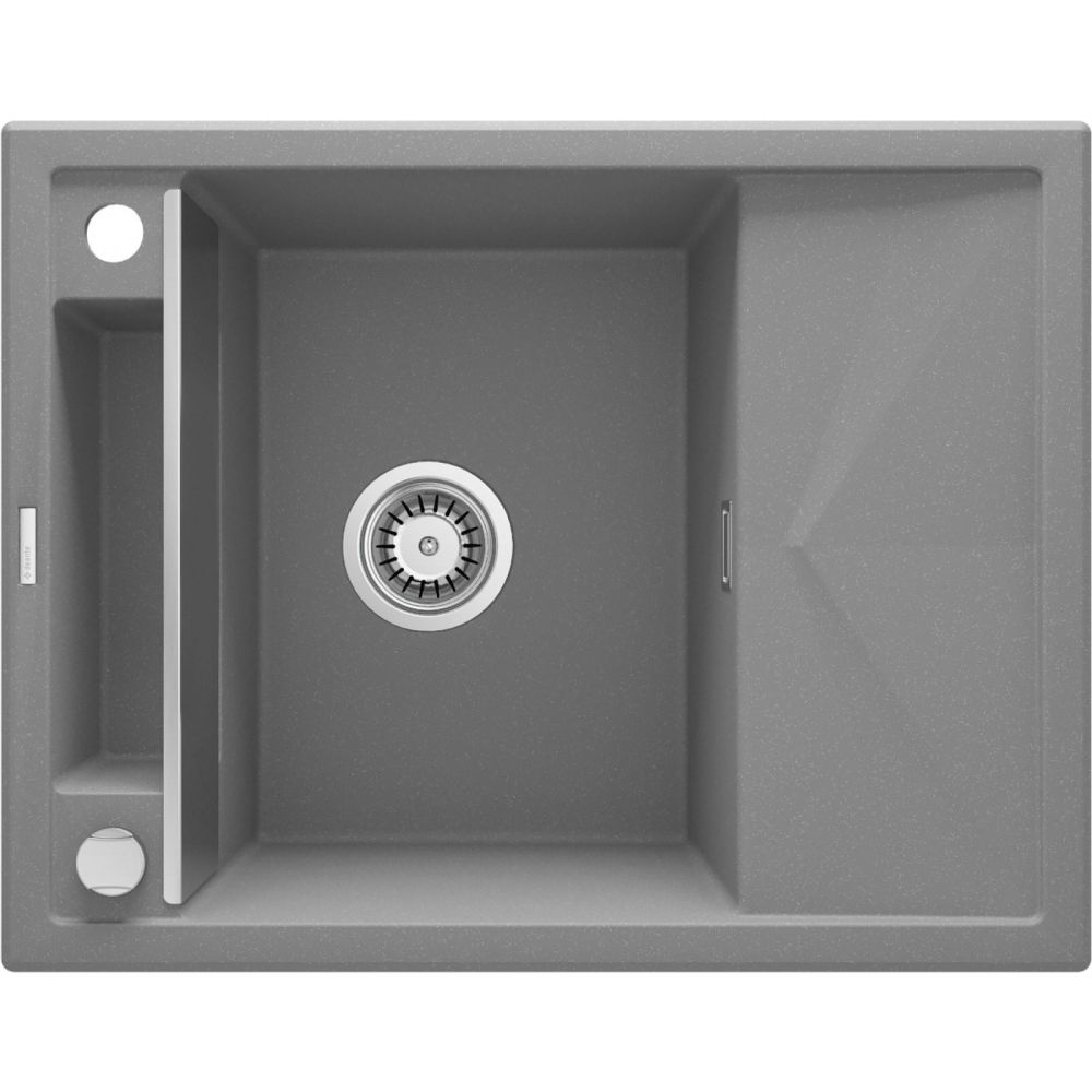 Chiuveta bucatarie compozit cu picurator gri deante, magnetic