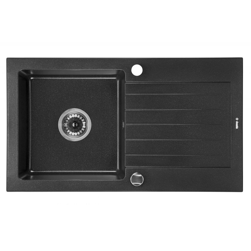 Chiuveta bucatarie compozit cu picurator metalic graphite deante, zorba