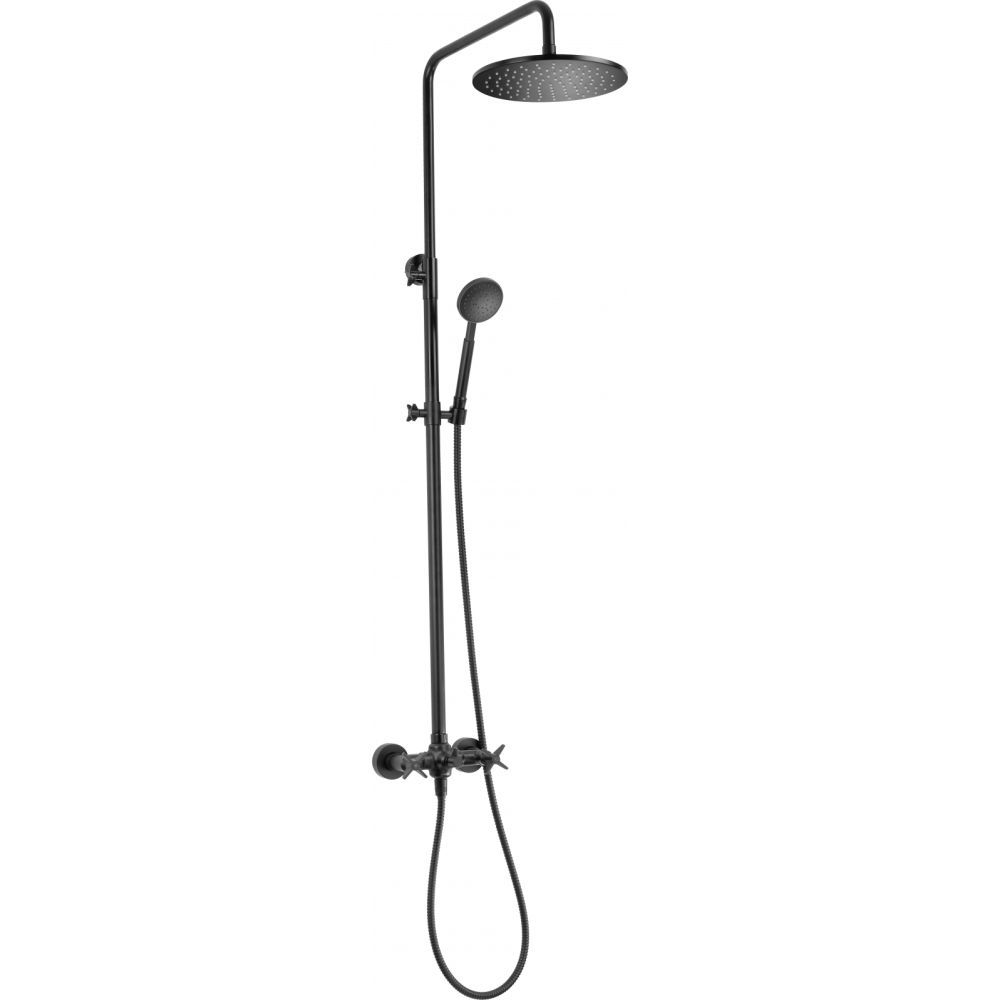 Coloana dus cu baterie si para de dus culoare neagra deante, temisto