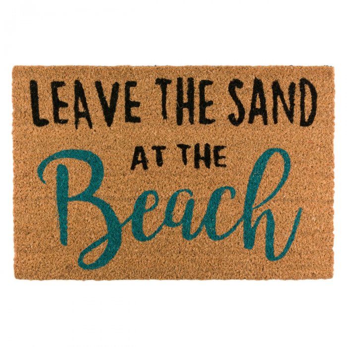 Covoras intrare fibre de cocos, 60×40 cm, Leave The Sand At The Beach Foglia