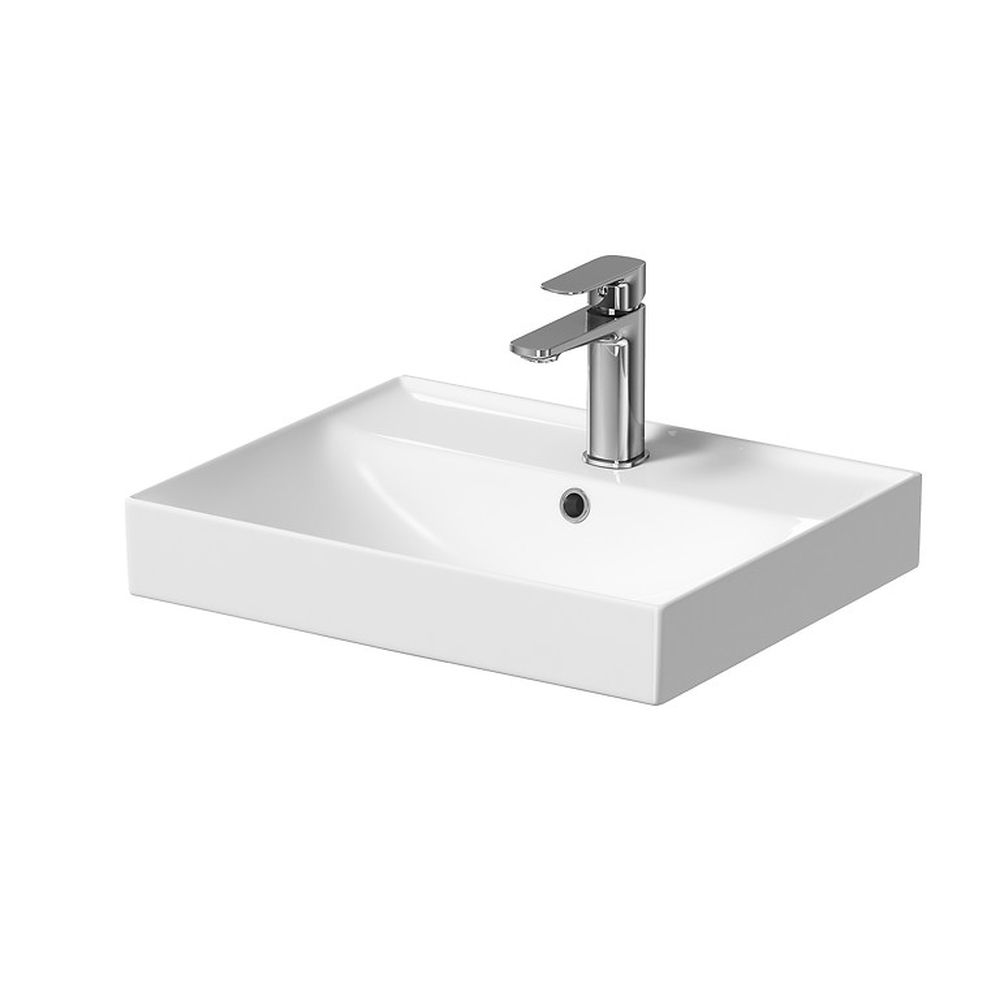 Lavoar suspendat alb 50 cm, dreptunghiular, cersanit larga