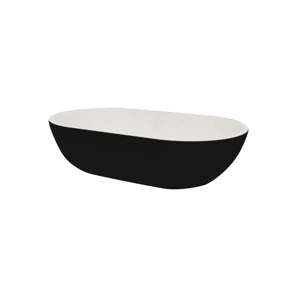 Lavoar baie oval pe blat negru din compozit dalet, dione