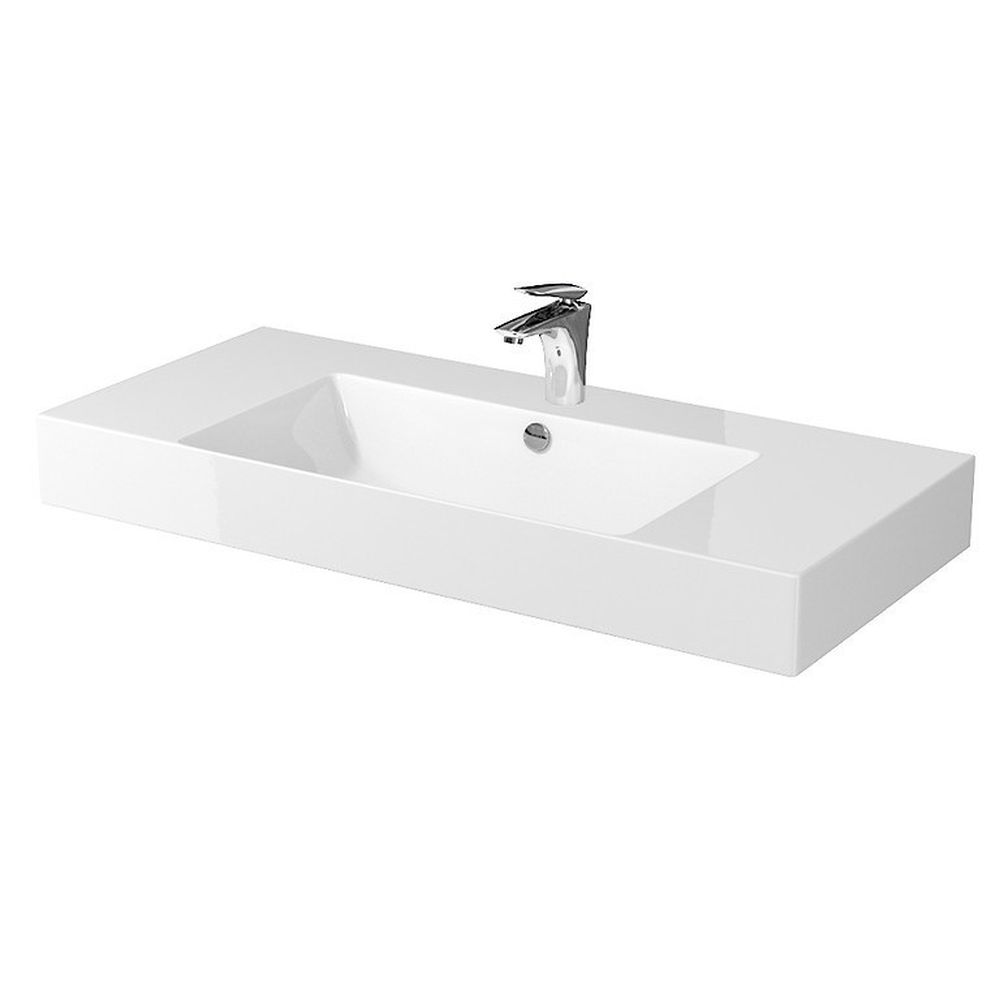 Lavoar suspendat alb 100 cm, dreptunghiular, cersanit inverto