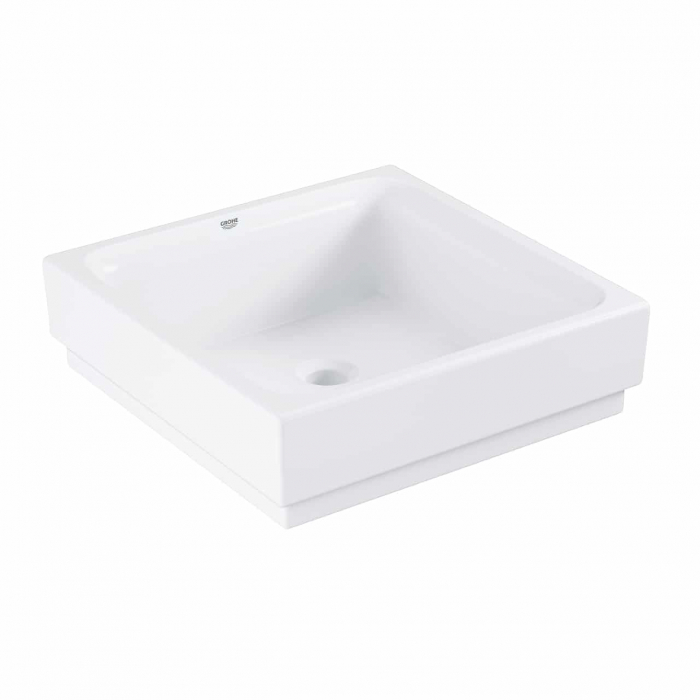 Lavoar baie pe blat patrat alb Grohe Cube Ceramic Pure Guard Alb