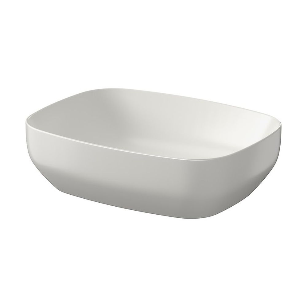 Lavoar pe blat gri deschis mat 50 cm, dreptunghiular, cersanit larga