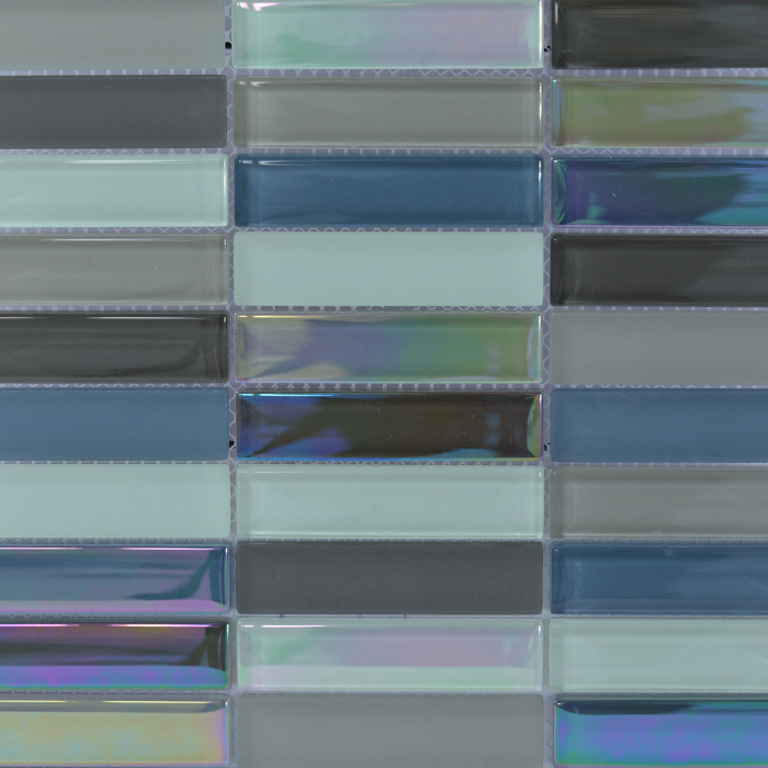 Mozaic gri lucios din sticla 29.8×29.8 cm, MOZAIC MIXED GREY, Keramyth foglia.ro