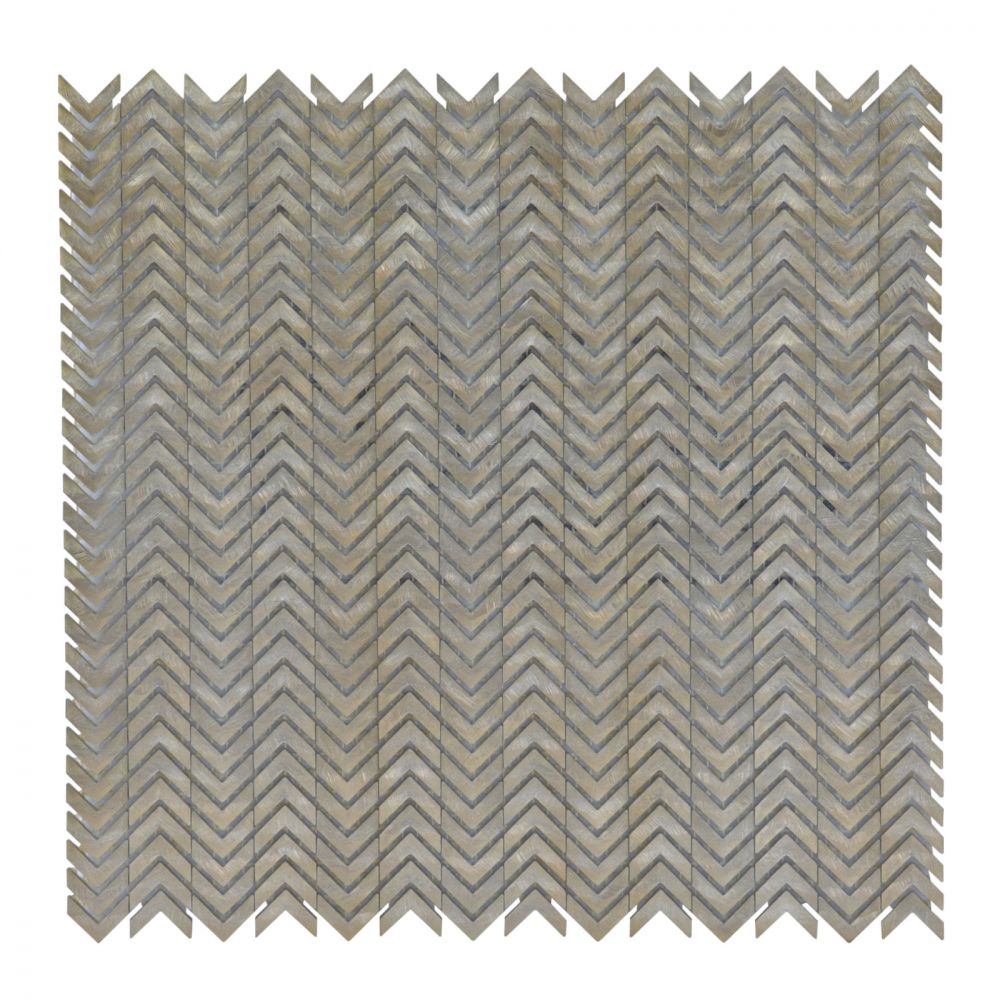 Mozaic interior cu aspect metalic, culoare auriu 30x30 cm HERRINGBONE GOLD, Keramyth