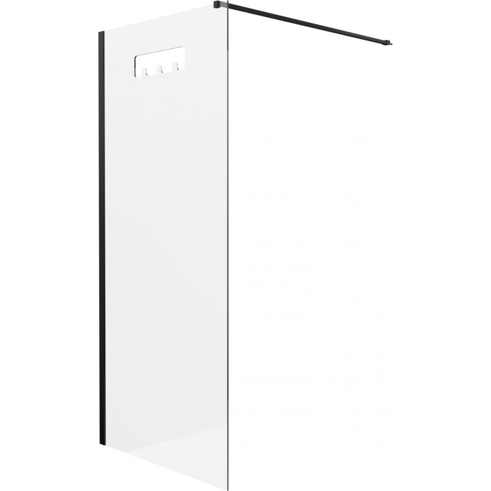 Paravan dus walk-in sticla securizata 100x200 cm negru deante, mokko