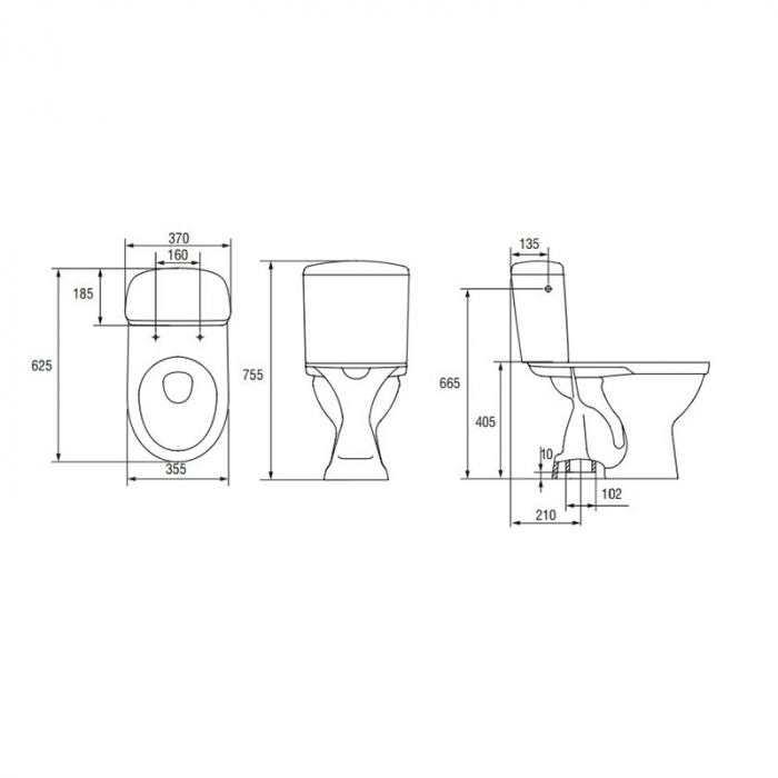 Set vas wc stativ cu rezervor si capac din polipropilena Cersanit, Roma New [2]