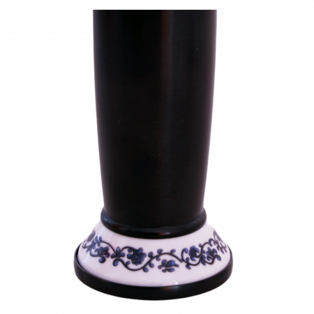 Baterie lavoar Foglia 32 cm cu ceramica, culoare negru, brat mobil [4]