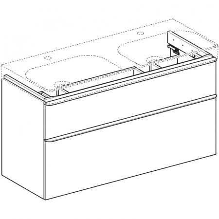 Mobilier pentru lavoar dublu, 120 cm, cu doua sertare, alb, Smyle Square, Geberit [2]
