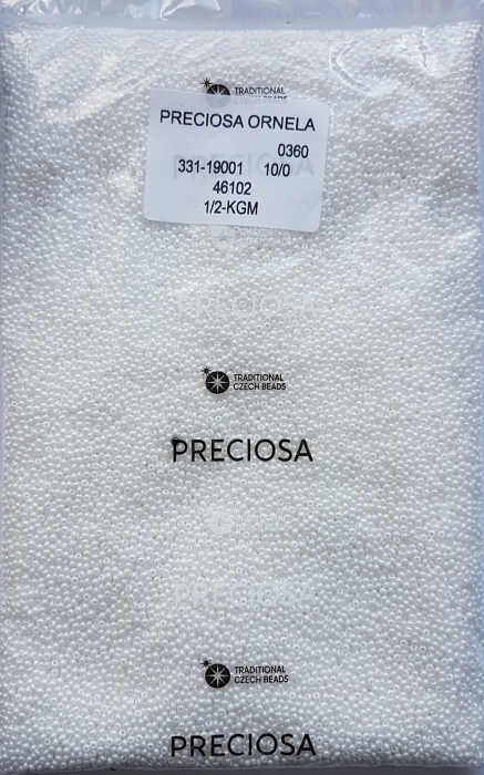 Margele nisip Preciosa Ornela 10/0 - Alb sidefat 46102 [2]
