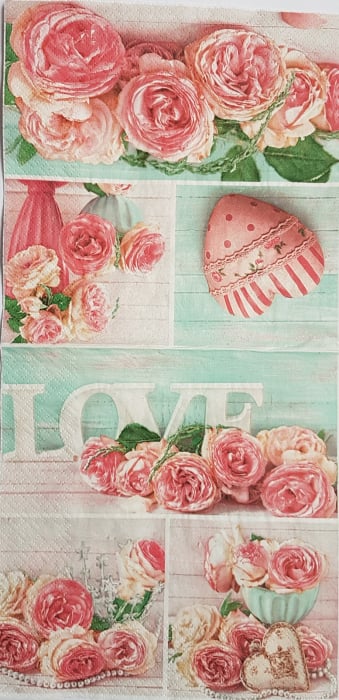 Servetel decorativ love si flori [3]