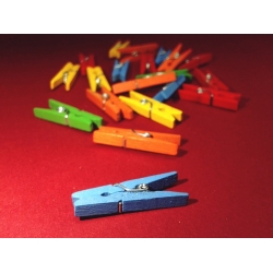 Lemn - Cleme lemn colorate 3x0.4 cm (25 buc/set)