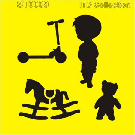 Sabloane plastic flexibile - sablon-flexibil-jucarii-16x16cm-itd-collection-st0009a
