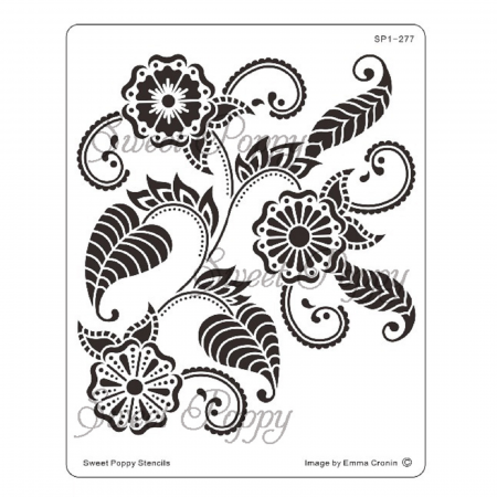 Sablon metalic - sablon-metalic-flori-mehndi-sweet-poppy-sp1-277