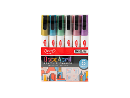 Arta plastica - Acrylic Marker Metalizat – Set 6 bucăți