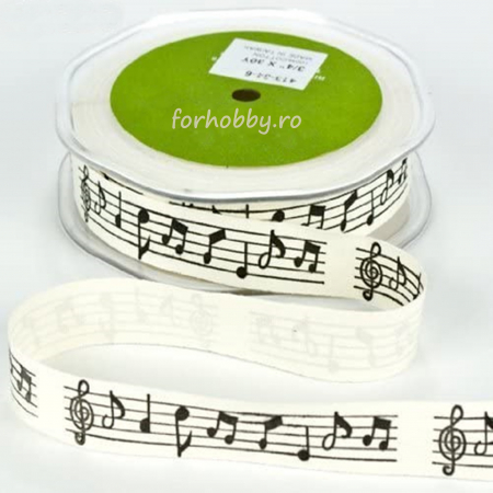 Panglici decor - banda-decorativa-din-saten-25mm-cu-note-muzicale