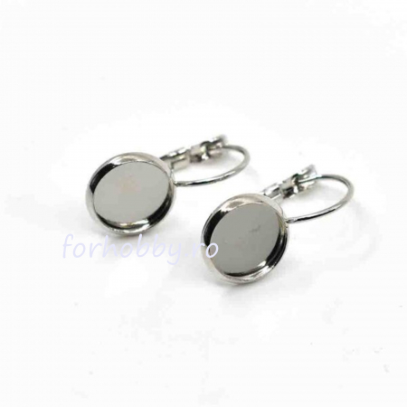 Margele si accesorii - baza-cercei-si-cabochon-sticla-rotund-16mm