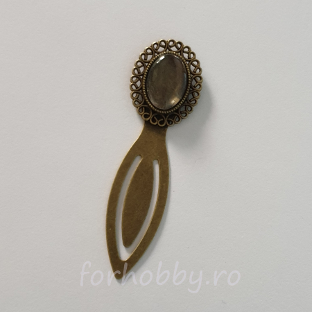 Margele si accesorii - baza-semn-de-carte-cabochon-sticla-oval-18x12mm