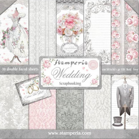 Carton/Hartie Scrapbooking - album-scrapbooking-wedding-sbbl18-stamperia