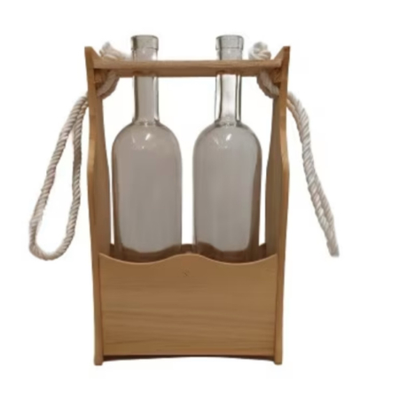 Cutii, suporturi - suport-lemn-2-sticle-vin-cu-maner