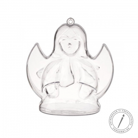 Glob tranparent/alb - inger-plastic-2-parti-cu-baza-plata-10x9.4x6cm