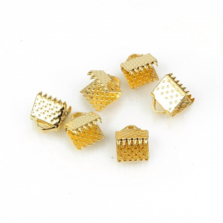 Baze si accesorii tehnice - capat-snur-panglica-6mm-auriu-argintiu