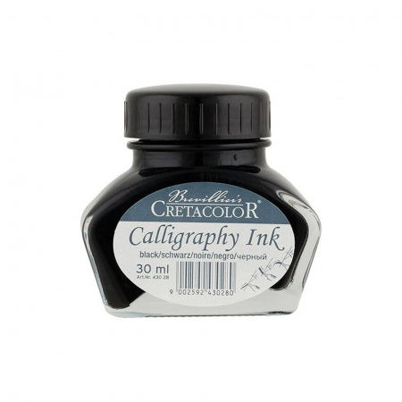 Cerneluri, penite - cerneala-neagra-caligrafie-si-desen-30-ml-cretacolor