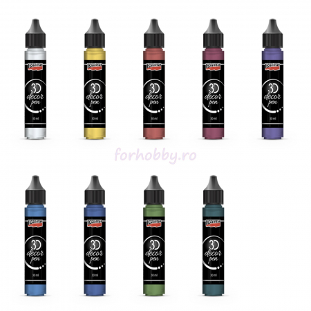 Vopsea efect perle/3D - contur-decor-3d-liner-30ml-culori-opace-translucide-pentart