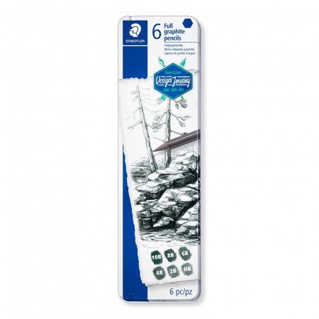 Creioane grafit, acuarela - mine-grafit-pentru-arta-mars-lumograph-staedtler-6-buc