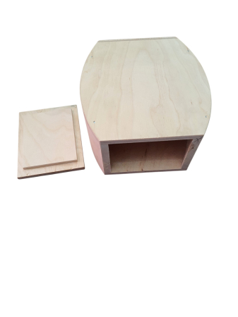 Lemn - Cutie Ovală din Lemn cu Capac 12 x 13,5 cm