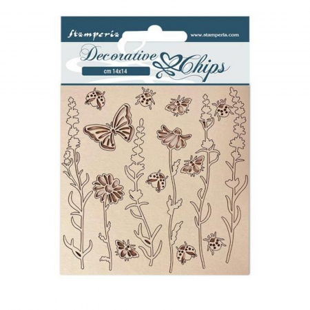 Lemn - decorative-chips-provence-flowers-stamperia-scb119