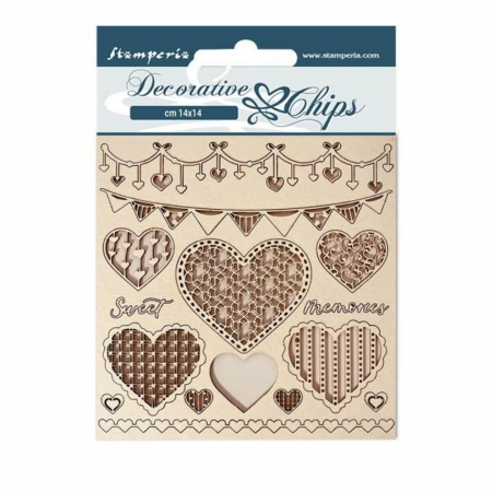 Lemn - decorative-chips-hearts-stamperia-scb127