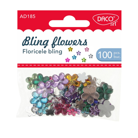 Perle jumatati/Strasuri - strasuri-floricele-colorate-floricele-bling-daco-ad185