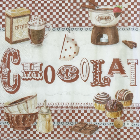 Decor - servetel-decorativ-pentru-decoupage-33x33cm-ciocolata