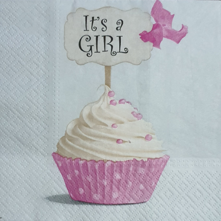Nunta, botez, zi de nastere - servetel-decorativ-pentru-decoupage-33x33cm-it-s-a-girl