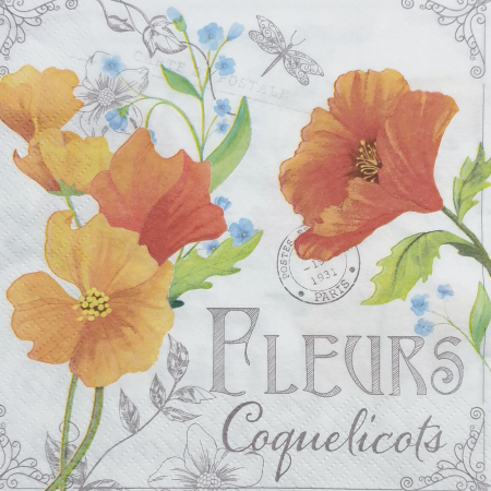 Hartie pentru decupaj - servetel-pentru-decoupage-33x33cm-maci