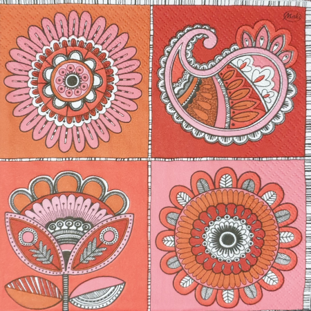 Decor - servetel-decorativ-pentru-decoupage-33x33cm-paisley-cu-flori