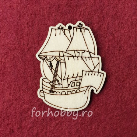 Figurine, elemente decor - figurina-din-lemn-barca-cu-panze