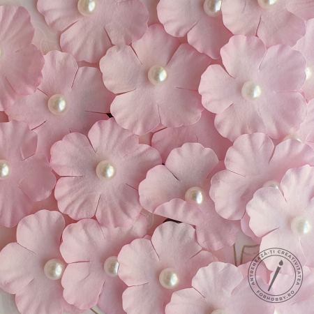 Flori artificiale - flori-din-hartie-cu-margele-perle-3-4cm