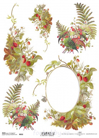 Hartie de orez - hartie-de-orez-capsuni-itd-collection-r0832