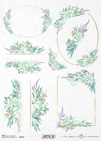 Hartie de orez - hartie-de-orez-rame-cu-flori-itd-collection-r1457