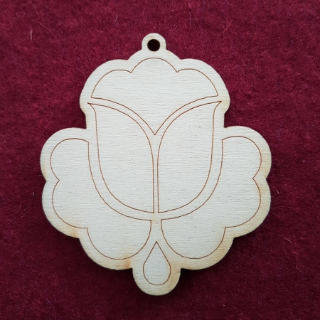 Flora/Fauna - figurina-din-lemn-floare-stilizata
