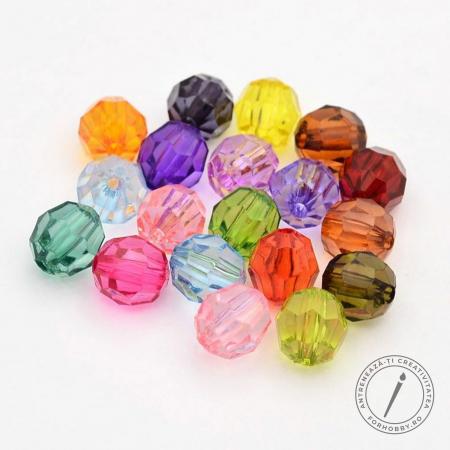 Perle/margele acrilice/lemn - margele-acrilice-rotunde-fatetate-6-8mm-diverse-culori