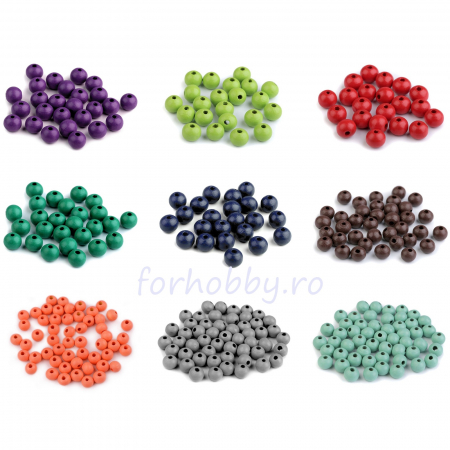Perle/margele acrilice/lemn - margele-lemn-color-10mm-8gr-200896
