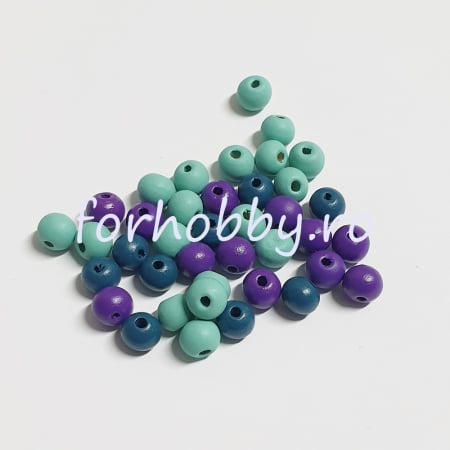 Bile, cercuri, prinsori - margele-lemn-color-mix-8mm-15gr