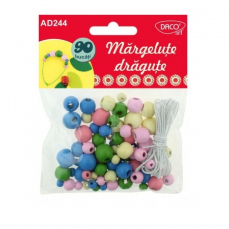 Perle/margele acrilice/lemn - margele-lemn-rotunde-colorate-daco-AD244