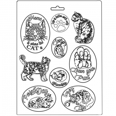 Animale, pasari, insecte - matrita-pentru-turnat-stamperia-k3pta483-pisica